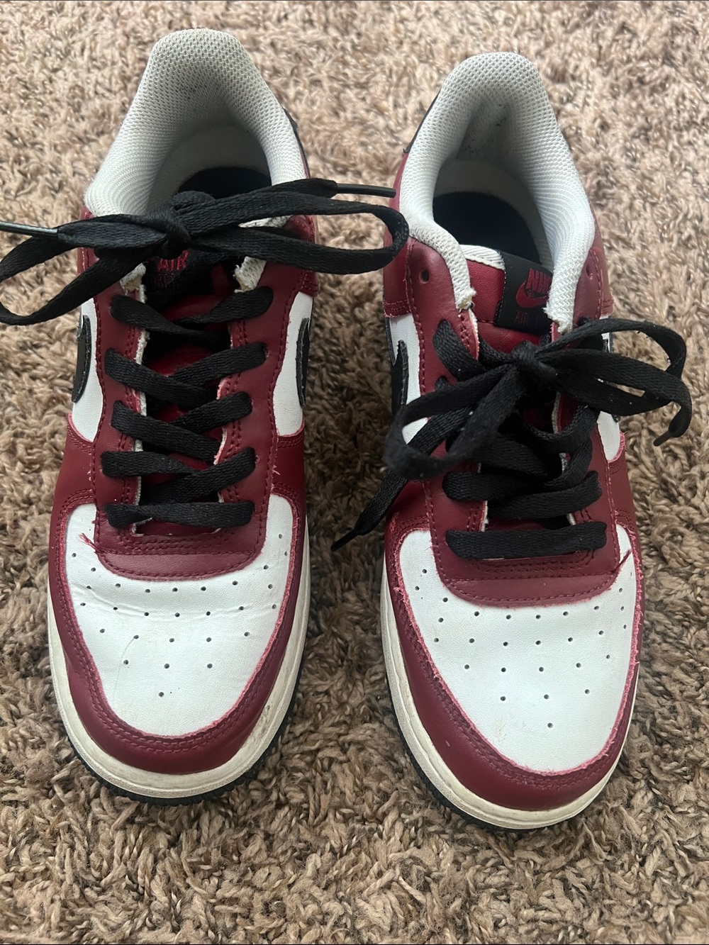 Nike  Burgundy, White & Black Low-Top Sneakers